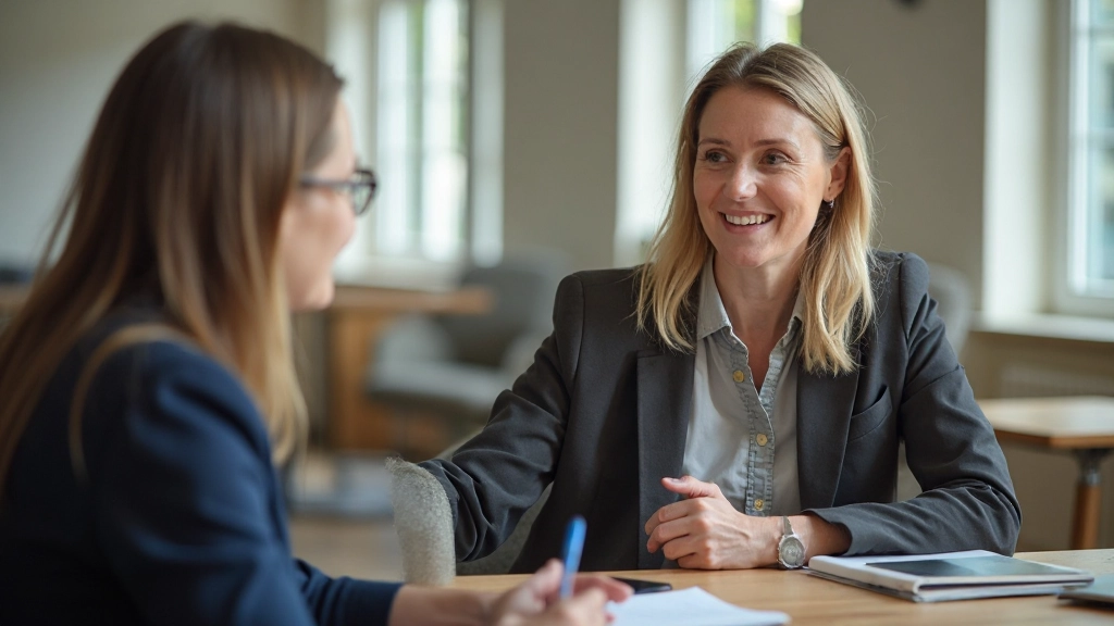 Professional woman participating in Dutch conversation practice session with instructor